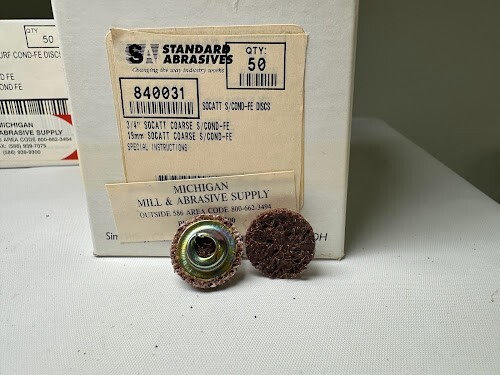 STANDARD ABRASIVES 840031 3/4″ SOCATT COARSE S/COND-FE BOX OF 50