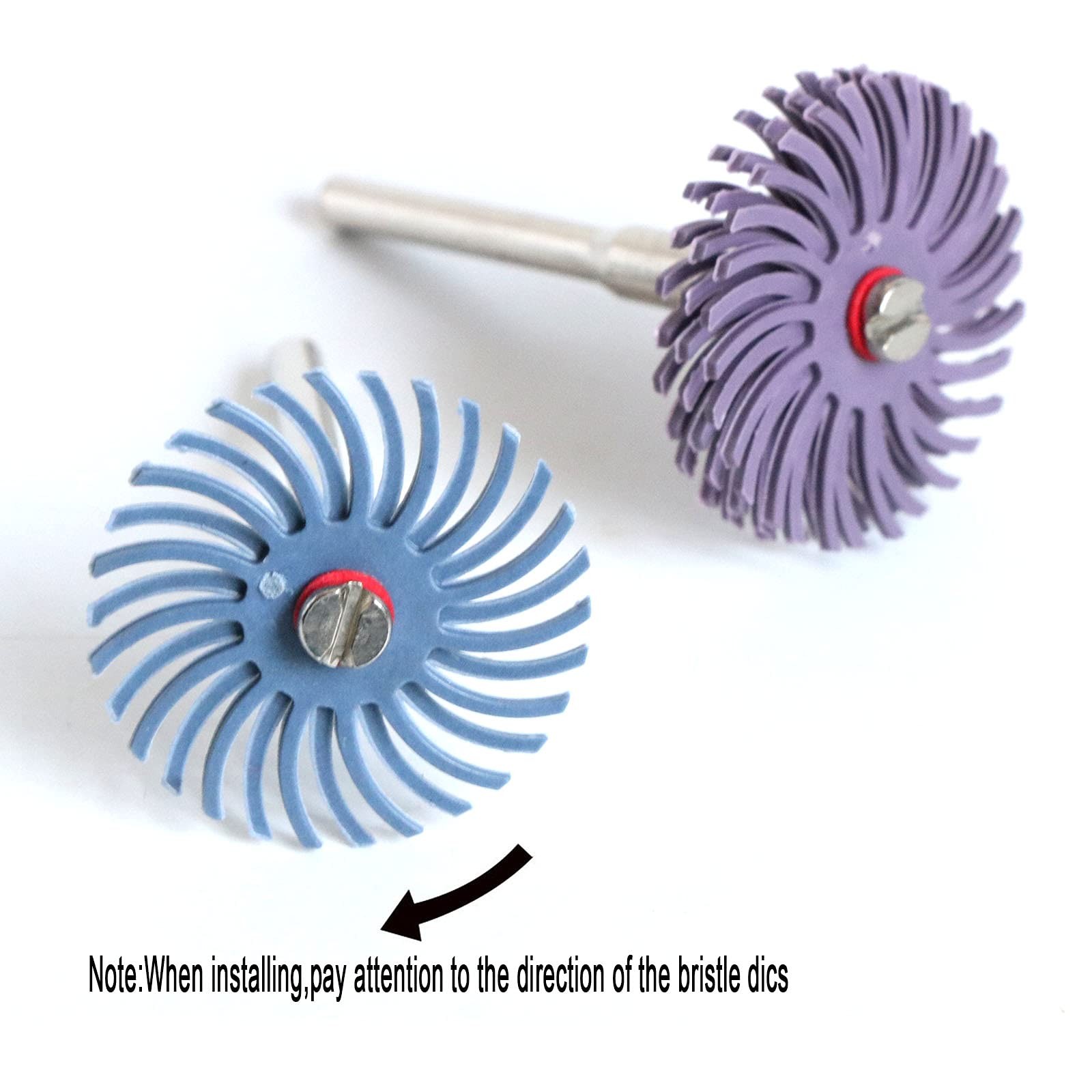 42pcs 1 Inch Radial Bristle Disc Kit with 3mm Shank for Rotary Tools,Detail A…