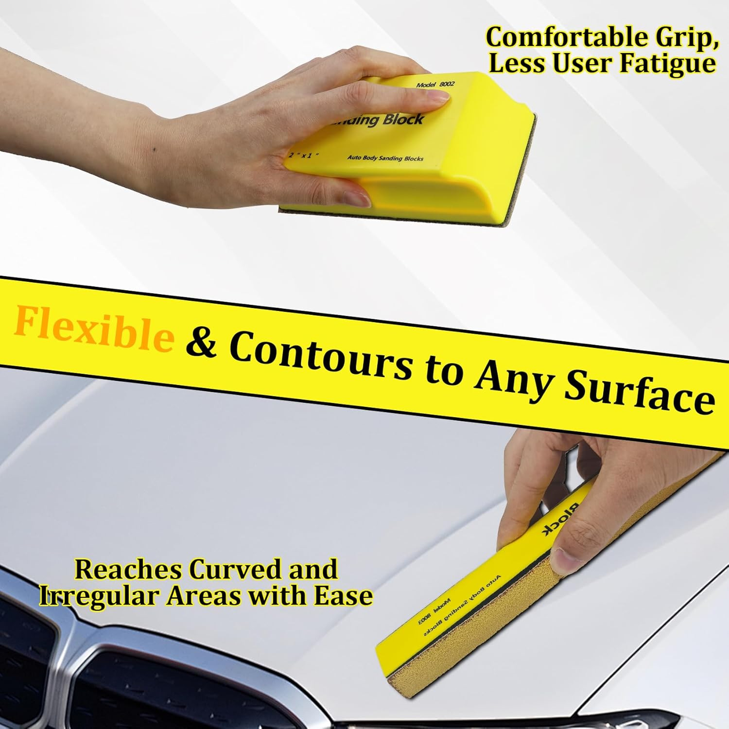 Upgrade 9 Pieces of Sanding Block Kit, Hook and Ring Design, Including 20 Pieces