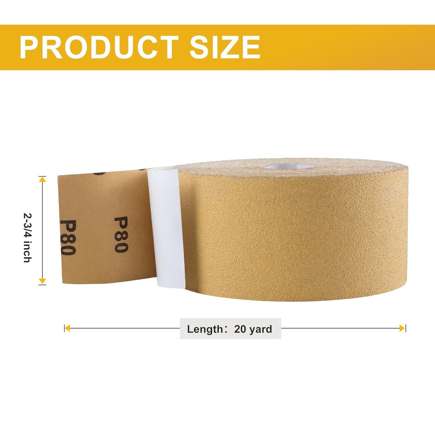 PSA Sandpaper Roll 80Grit 2-3/4in x 20 Yards Self Adhesive Sticky Back Longboard