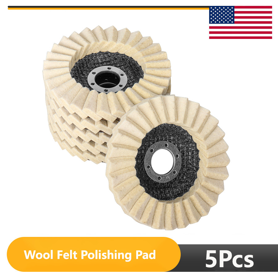 5″ Wool Polishing Wheel Buffing Pad Angle Grinder Wheel Angle Grinder 5Pcs 125mm