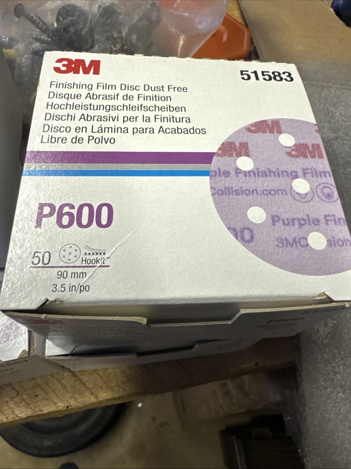 Lot Of 4 3M Finishing Film Disc Dust Free P600 51583 3.5 in 90mm Free Shipping