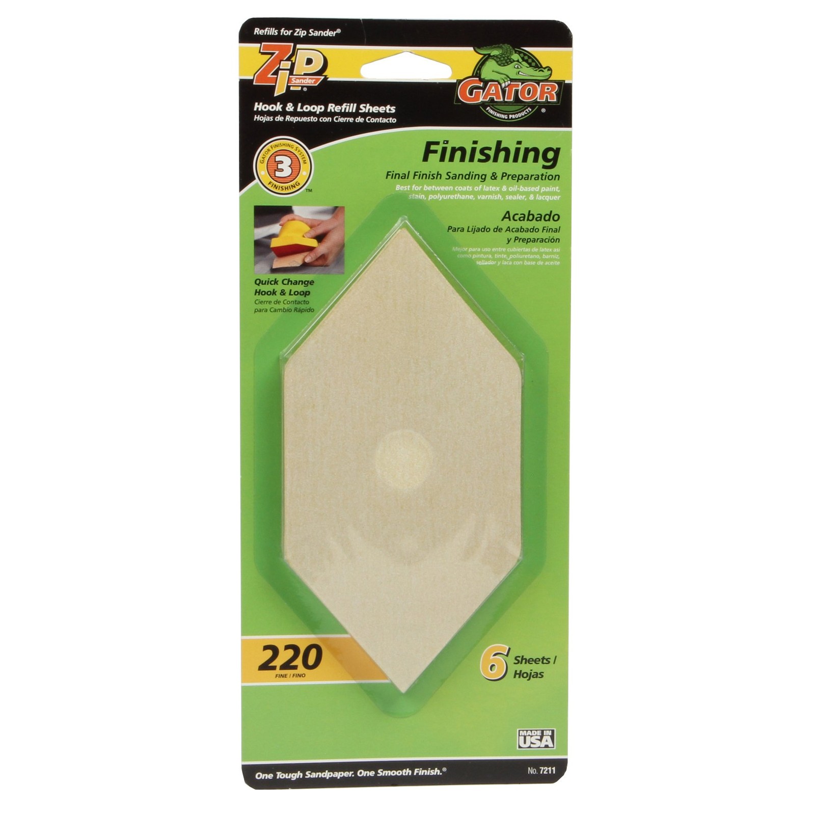 ALI INDUSTRIES 7211 220 Grit Sand Sheet, 6-Pack 3″ x 6″, Reddish-brown