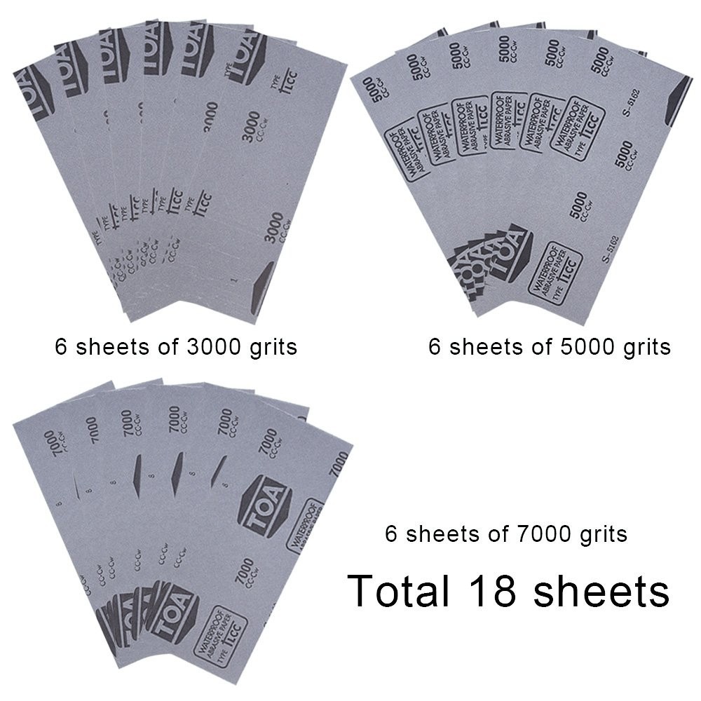 Quality 18 Pcs 9×3.6 Inch Sandpaper Assortment for Superior Automotive Finishing