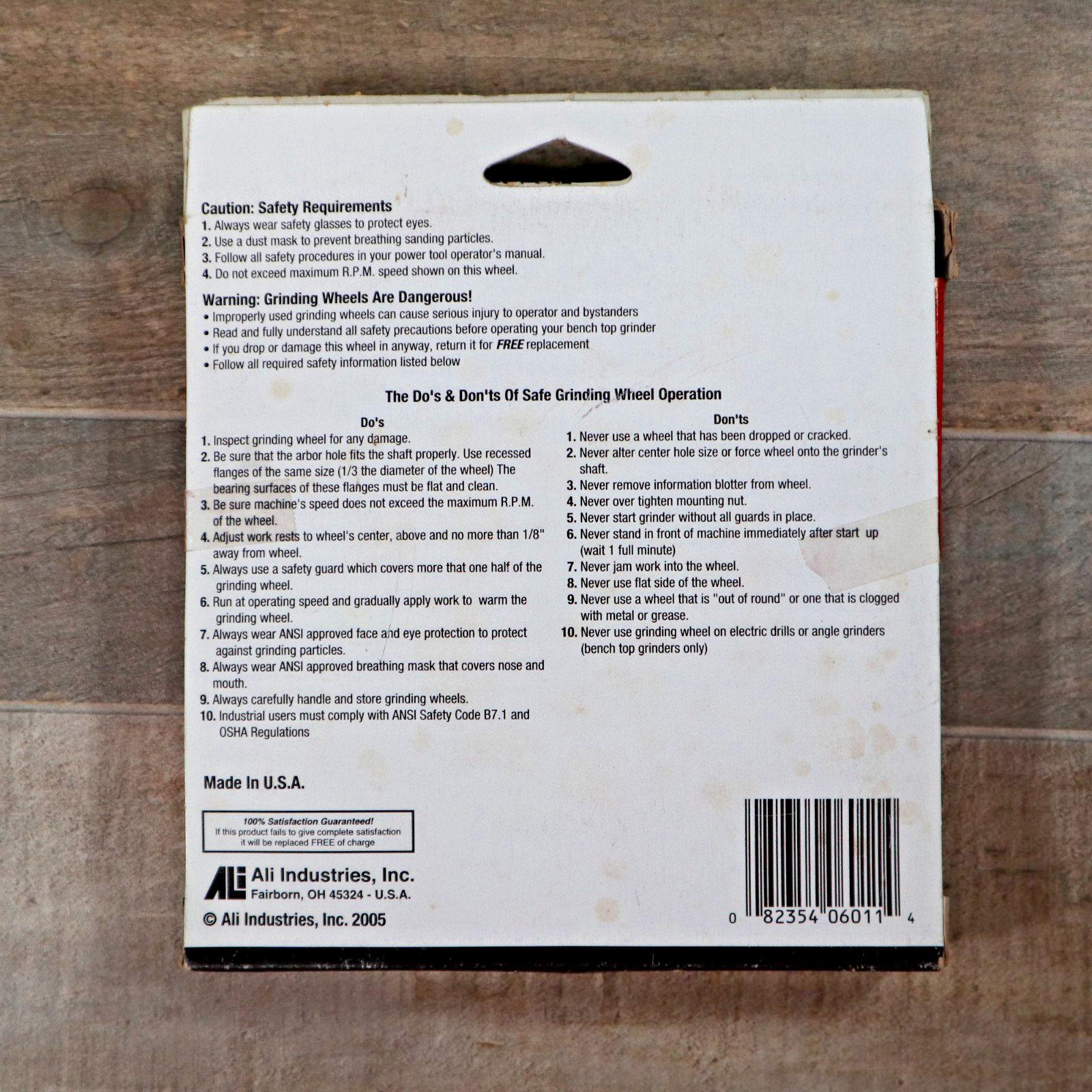 Ali Industries Gator 6″ x 3/4″ Grinding Wheel 60 Medium Aluminum Oxide, No. 6011