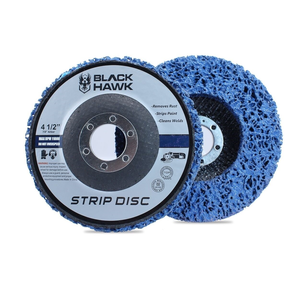 10 Pack 4.5″x7/8″ Black Hawk Easy Strip 4-1/2″ Discs Remove Paint Rust & Clean