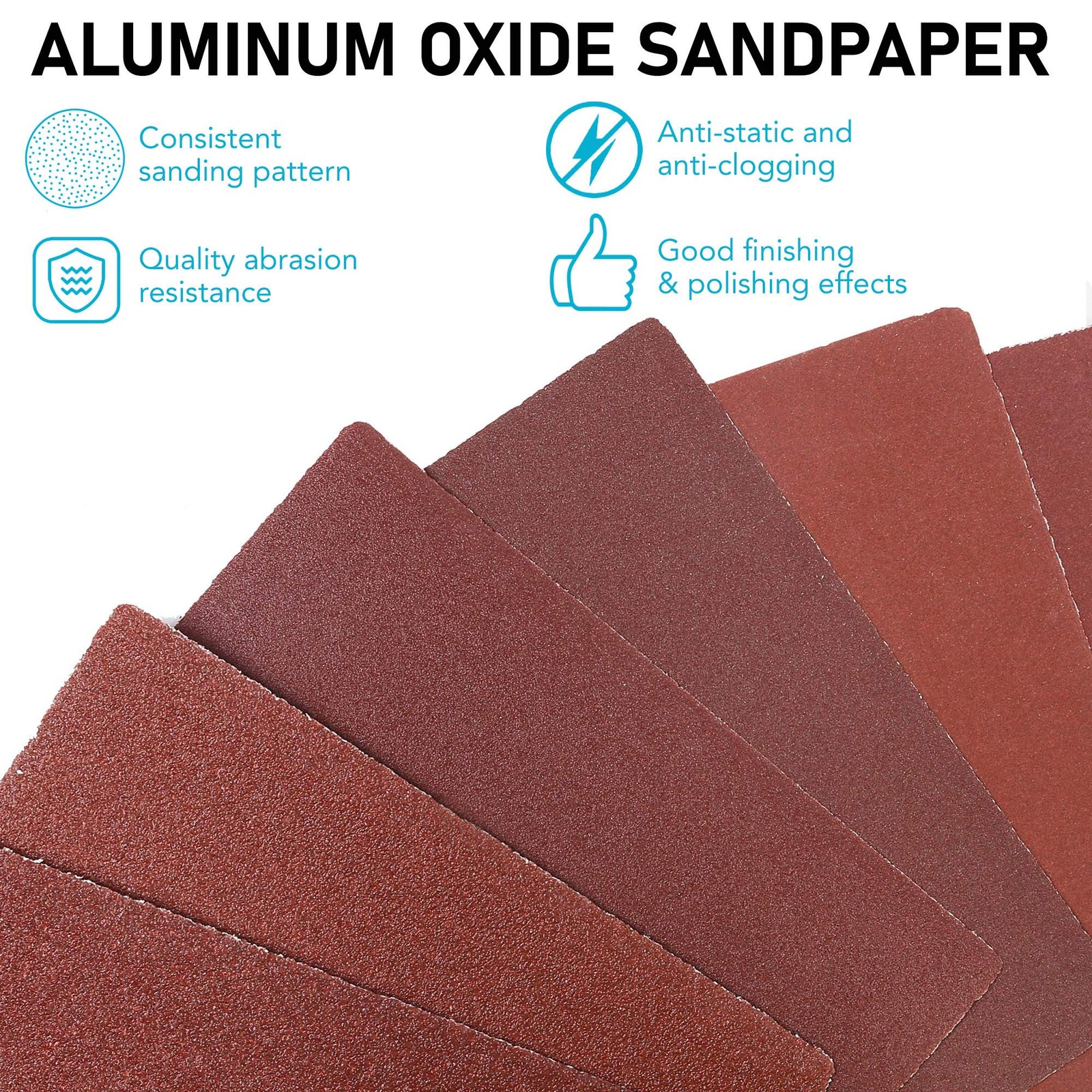LotFancy 1/4 Sheet Sandpaper for Palm Sander, 50PCS 4.5in x 5.5in, Assorted