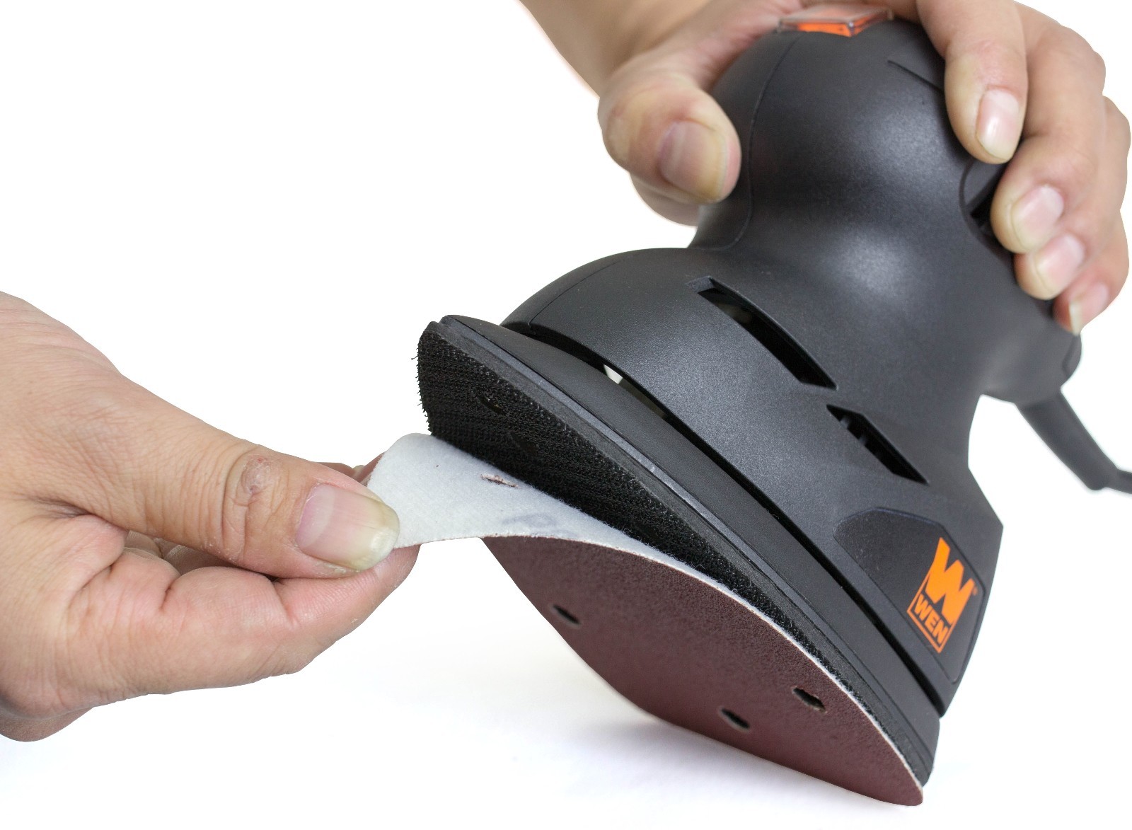 WEN 6301SP80 Detailing Palm Sander 80-Grit Hook and Loop Sandpaper (10-Pack)