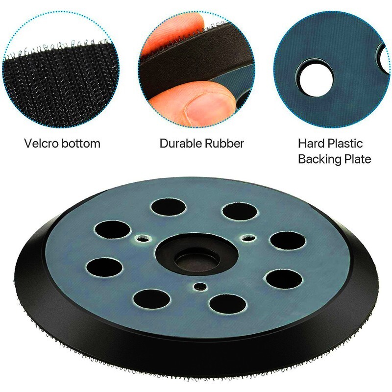 2X 5″ Orbital Sander Pad Hook&Loop For DeWalt DW4388 D26450 D26451 D26453 D26456