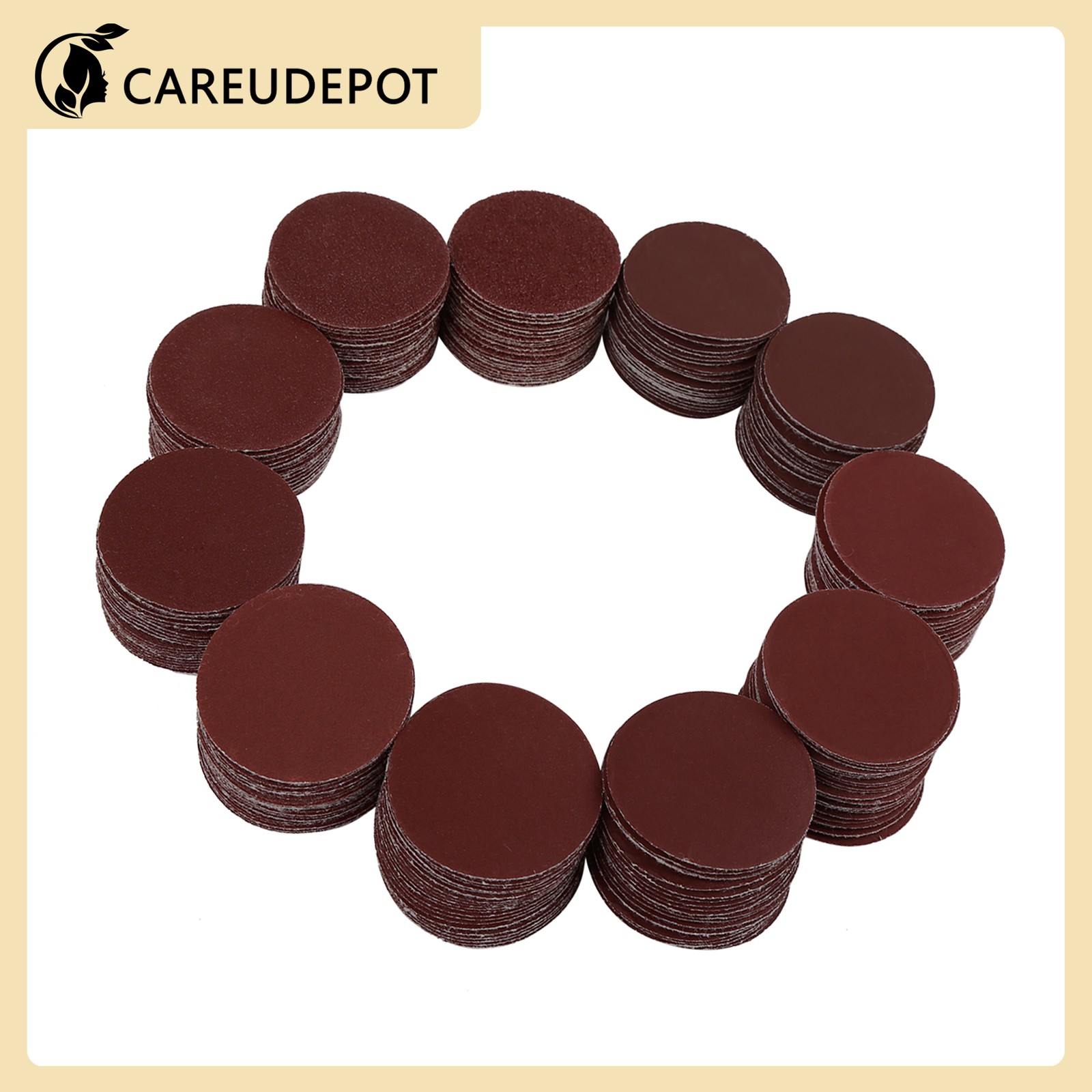 200 Pcs 2″ Hook and Loop Sanding Discs Pads 60 80 120 180 240 Grits Sandpaper