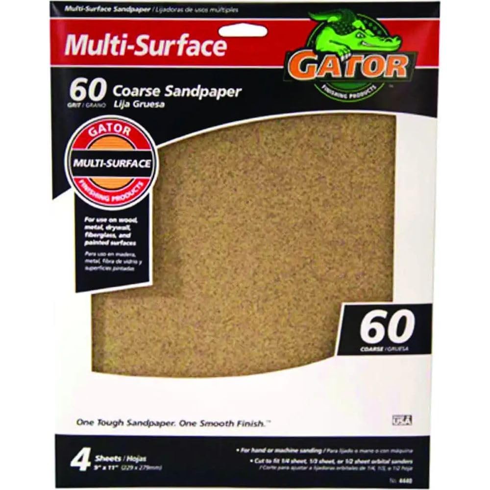 ALI INDUSTRIES 4440 60 Grit Sandpaper, 9-Inch x 9.4 x 11.7 inches, gray