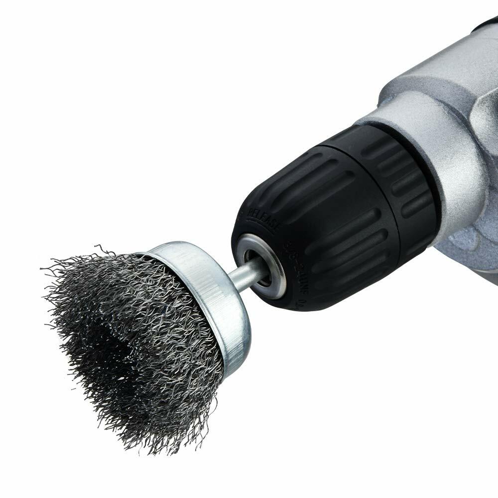 1/4”Shank Wire Brush Wheel Cup Flat End Brushes Rotary Grinder Tools Drill Bits