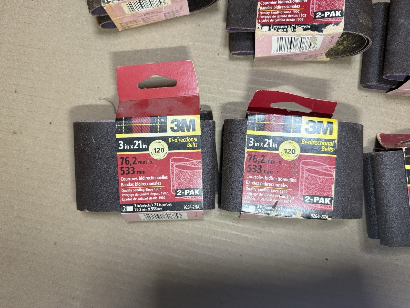 3M 3×21 in. Bi-Directional Sanding Belts 12 pcs Total 120 Grit