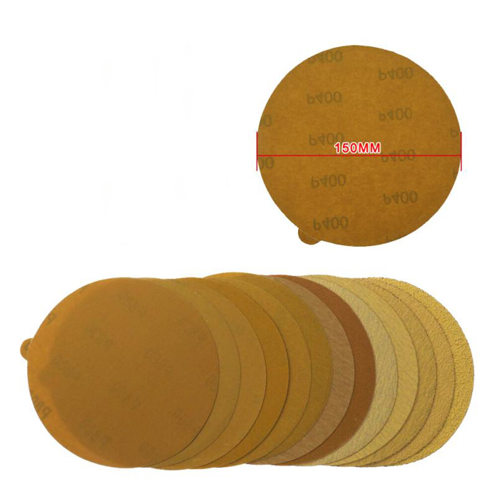 6″ Sanding Discs Self Adhesive Backed Sandpaper Yellow Abrasive 40#-800# Ø 150mm