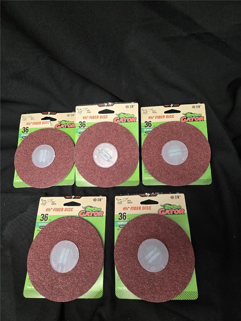 = Lot of 5 Gator Fiber Disc 60 Extra Coarse 4-1/2″ x 7/8″ 3 PK F64231 3073 NEW