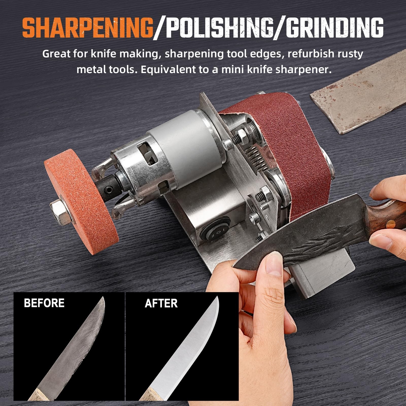 Mini Electric Belt-Sander Knife-Sharpener Sanding Machine – Small Bench…