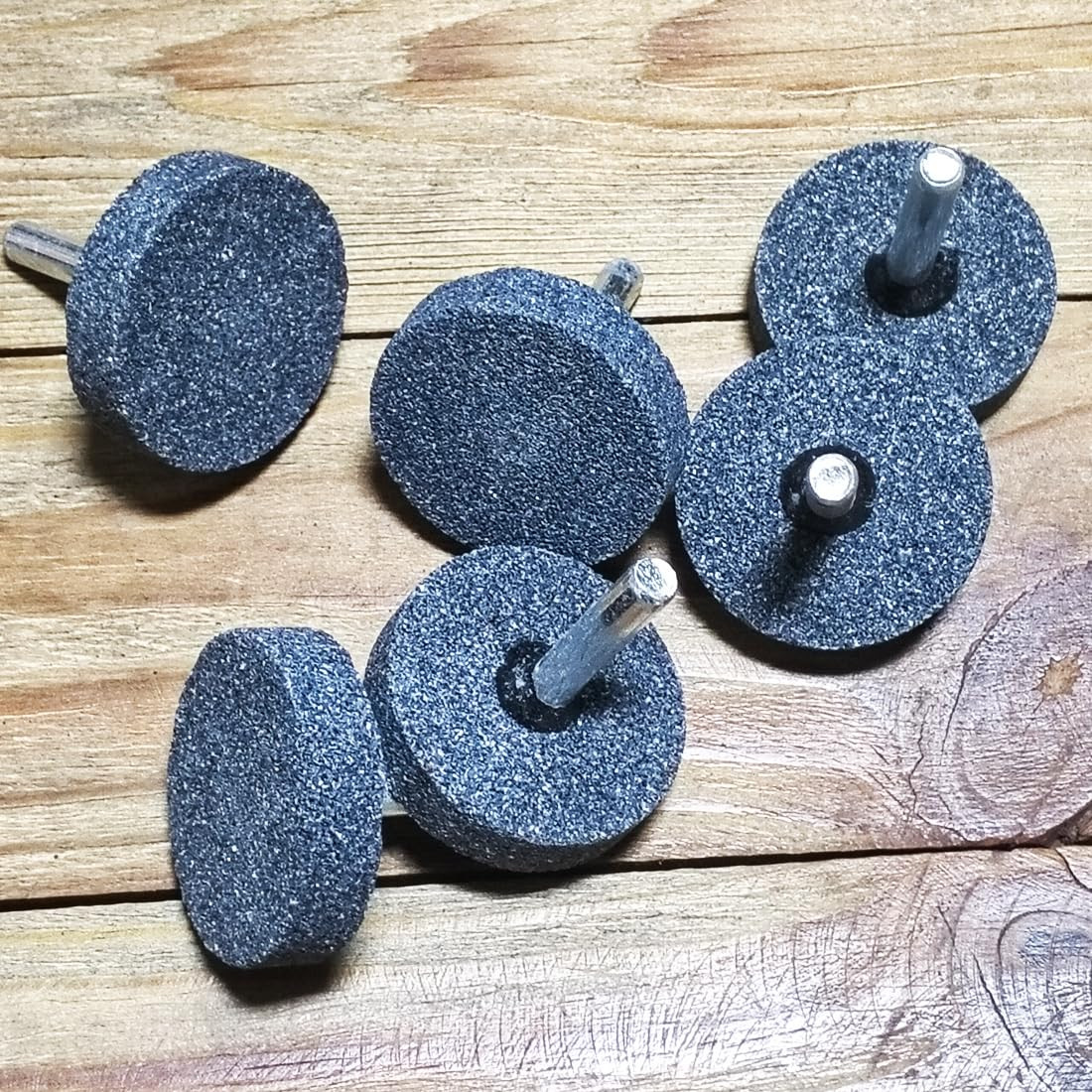 6 Pcs 40 Mm T Shape Grinding Stones 1/4 Inch Shank Aluminum Oxide Mounted