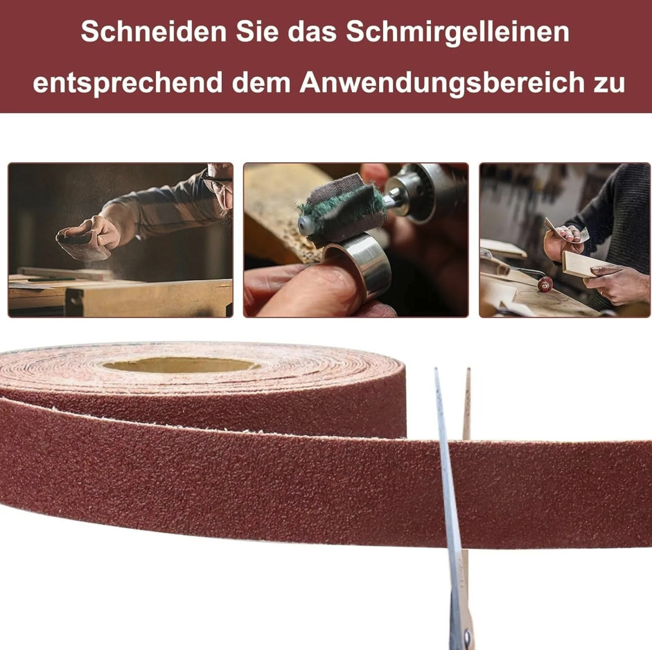 1pc 5M Emery Cloth Sandpaper Roll 1Inch Wood Metal Polishing Tape – NEW