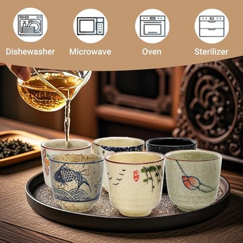 6 Oz Ceramic Coffee Cups – Japanese Tea & Coffee Cups – Good Heat Retention