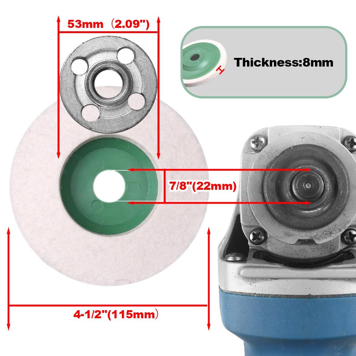 Wool Felt Polishing Wheel Disc 10pcs 4″Arbor Buffing Wheel For 100 Angle Grinder