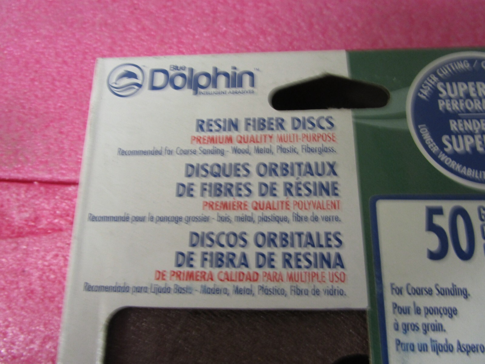 Qty (25) Blue Dolphin 50 Grit Premium Quality Aluminum Oxide Sanding Disc 5″x7/8