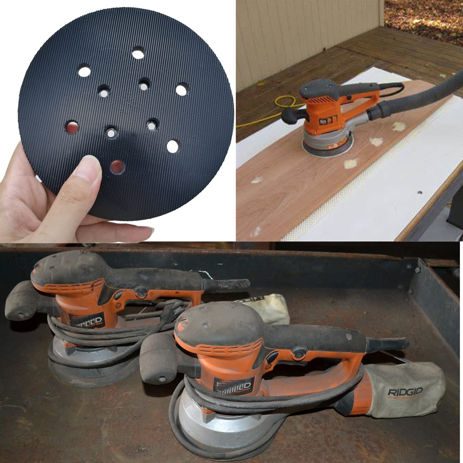 6 Inch 6 Hole Replacement Sander Pad for Ridgid R2611 Random Orbit 6
