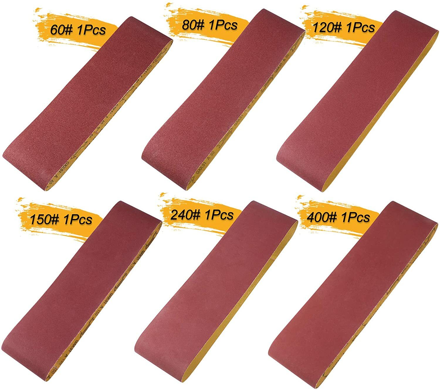 6PCS 6×48 in Sanding Belts 60 80 120 150 240 400 Grit Belt Sander Sandpaper