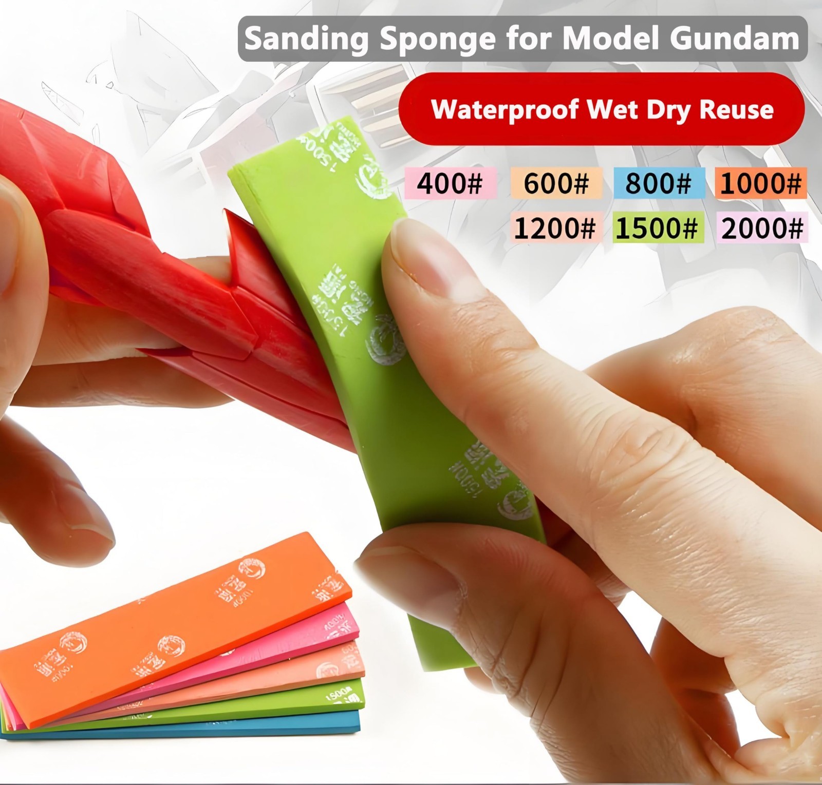 30Pcs Sanding Sponge Set for Models – Waterproof Wet Dry Assortment (400-1500 Gr