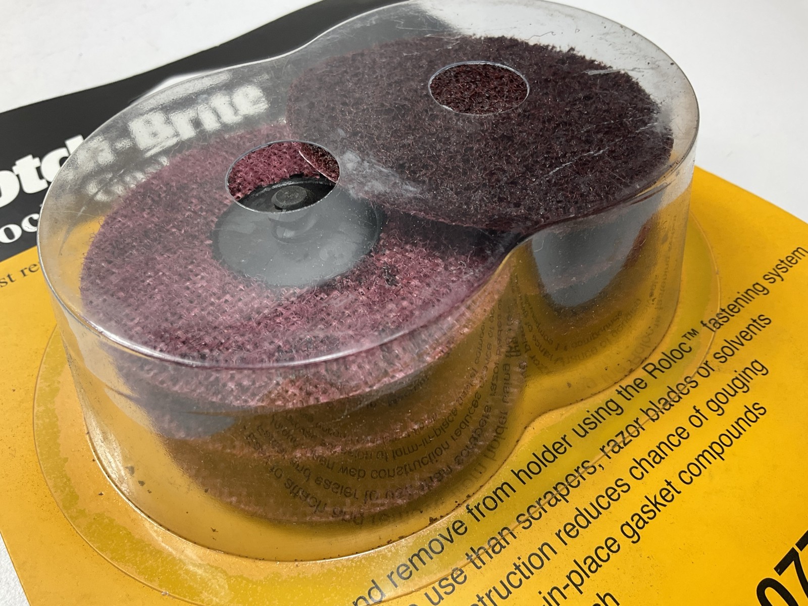 3M 07712 Scotch-Brite Roloc Gasket Removal Discs Medium 6 Discs, 3 Inch