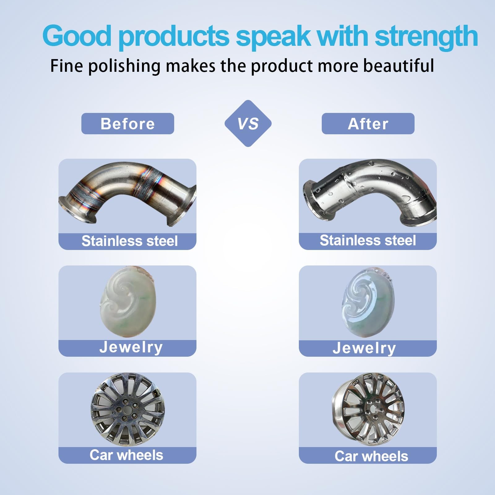6 Drill Buffing Wheels and 3 Polishing Compounds, Multi-Specification Polishing