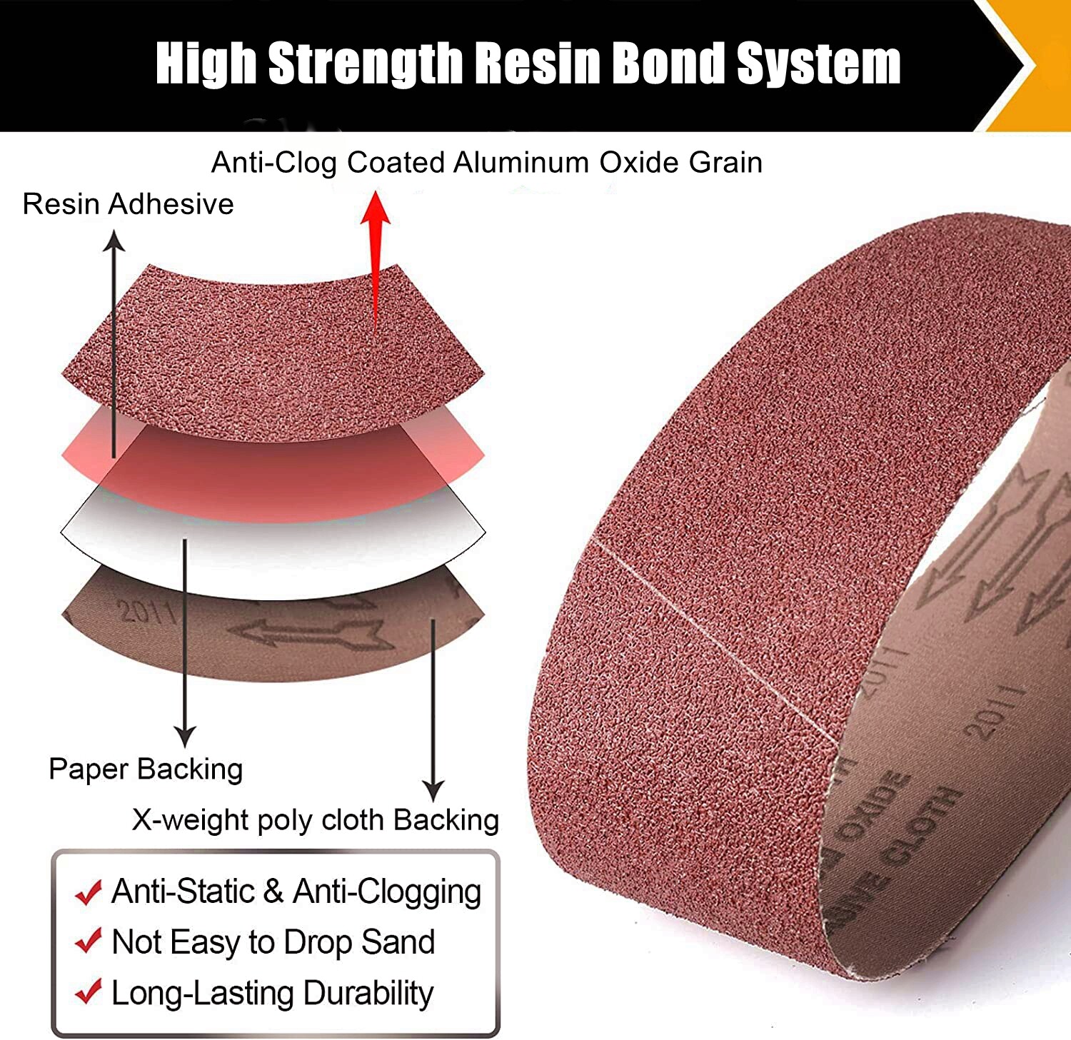 12PCS Sanding Belts 4 x36 inch 60 80 120 150 240 400 Grit Belt Sander Sandpaper