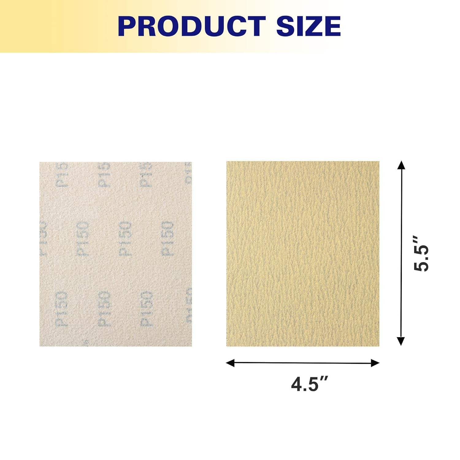 200PCS 5.5″x.5″ Gold Sanding Sheet 4-1/2 x 5-1/2 in Aluminum Oxide 80-1000 Grit