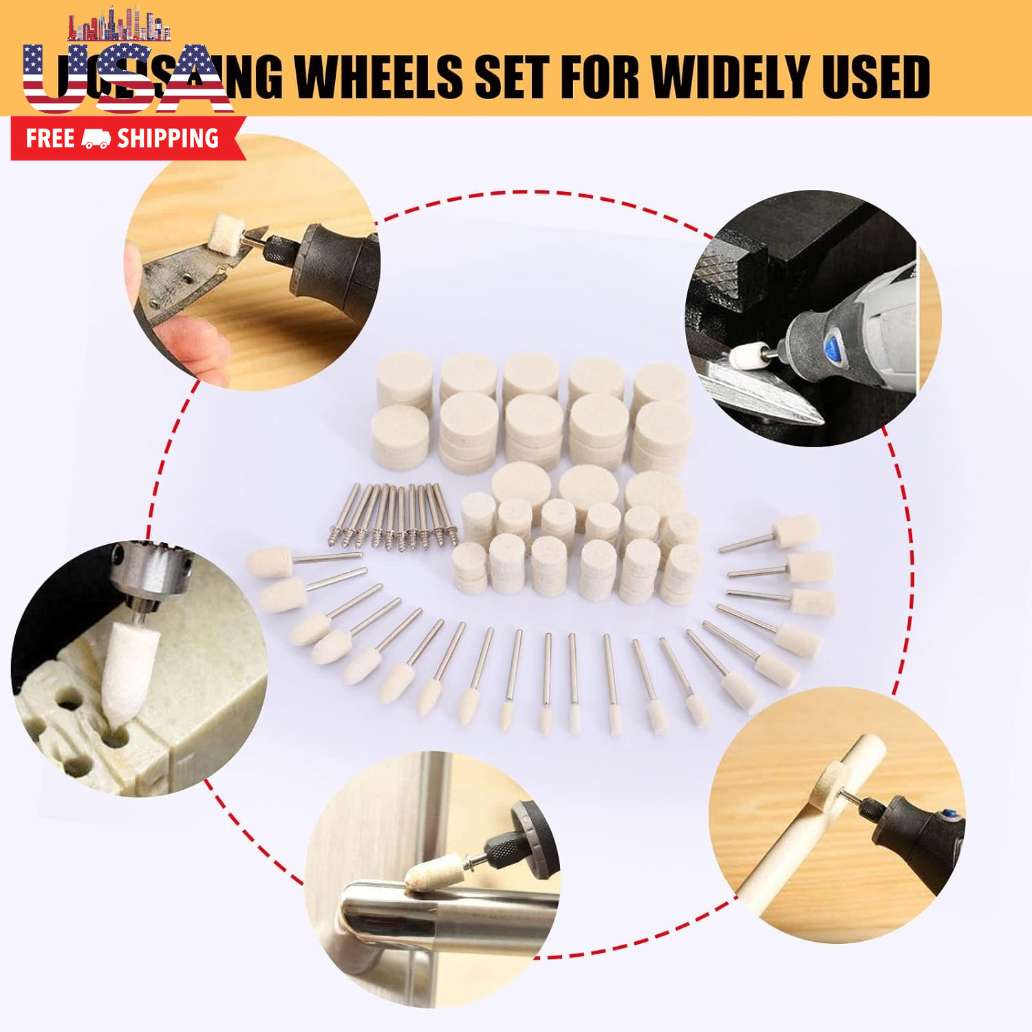 100PCS Polishing Buffing Wheel for Dremel Polishing Kit, Polishing Wheel for Dre