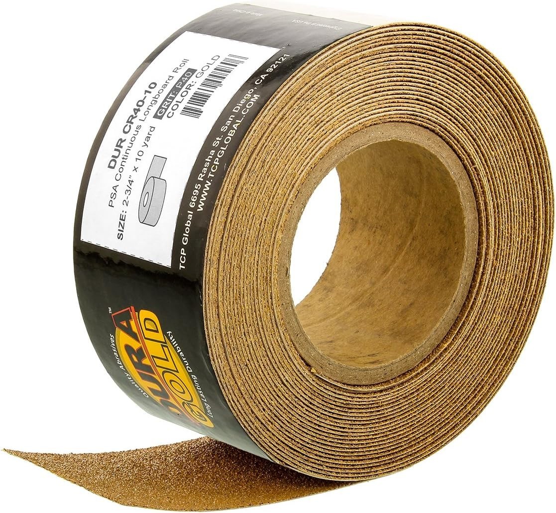 Versatile 40 Grit Longboard Sandpaper Roll – 10 Yards for Woodworking & Auto