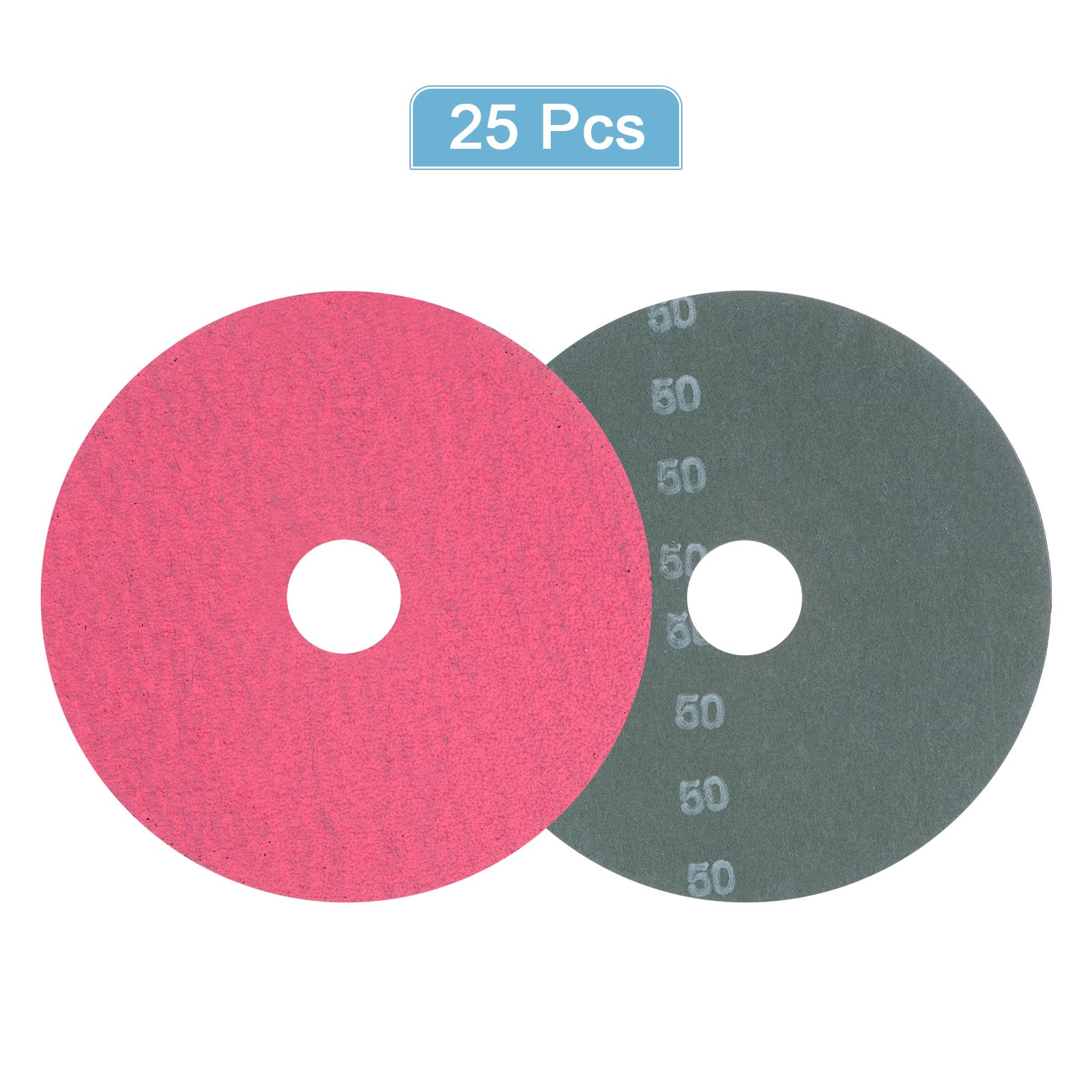 25PCS 50 Grit Fiber Grinding Sanding Discs 5″ x 7/8″ Ceramic Discs Red