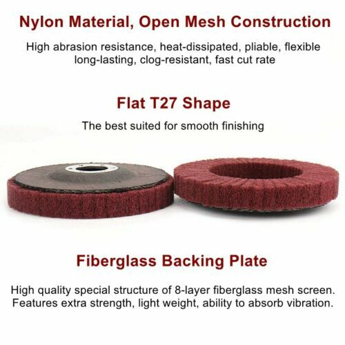 5PCS 4-1/2″ Nylon Flap Disc Metal Polishing Buffing Wheel Pads for Angle Grinder