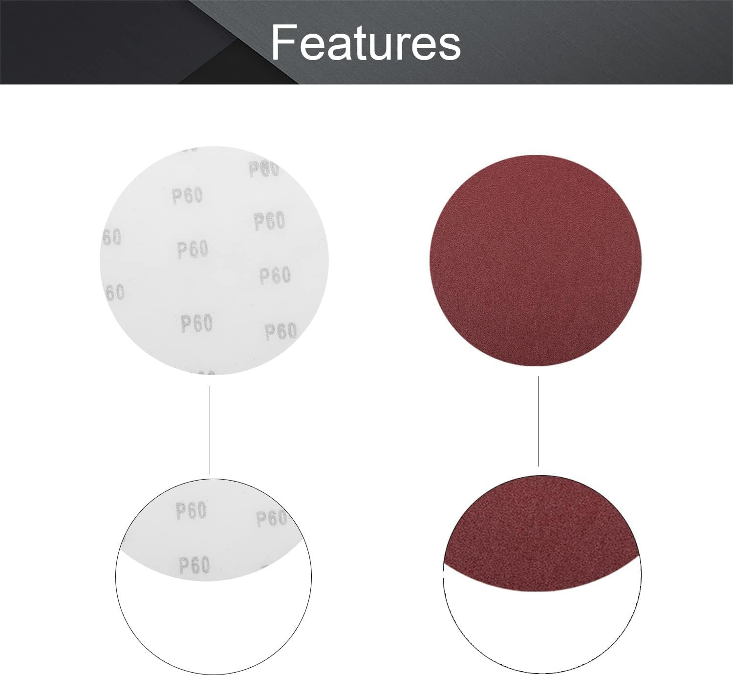 10-Inch PSA Sanding Disc 120 Grit Aluminum Oxide Self Stick Adhesive round Shape