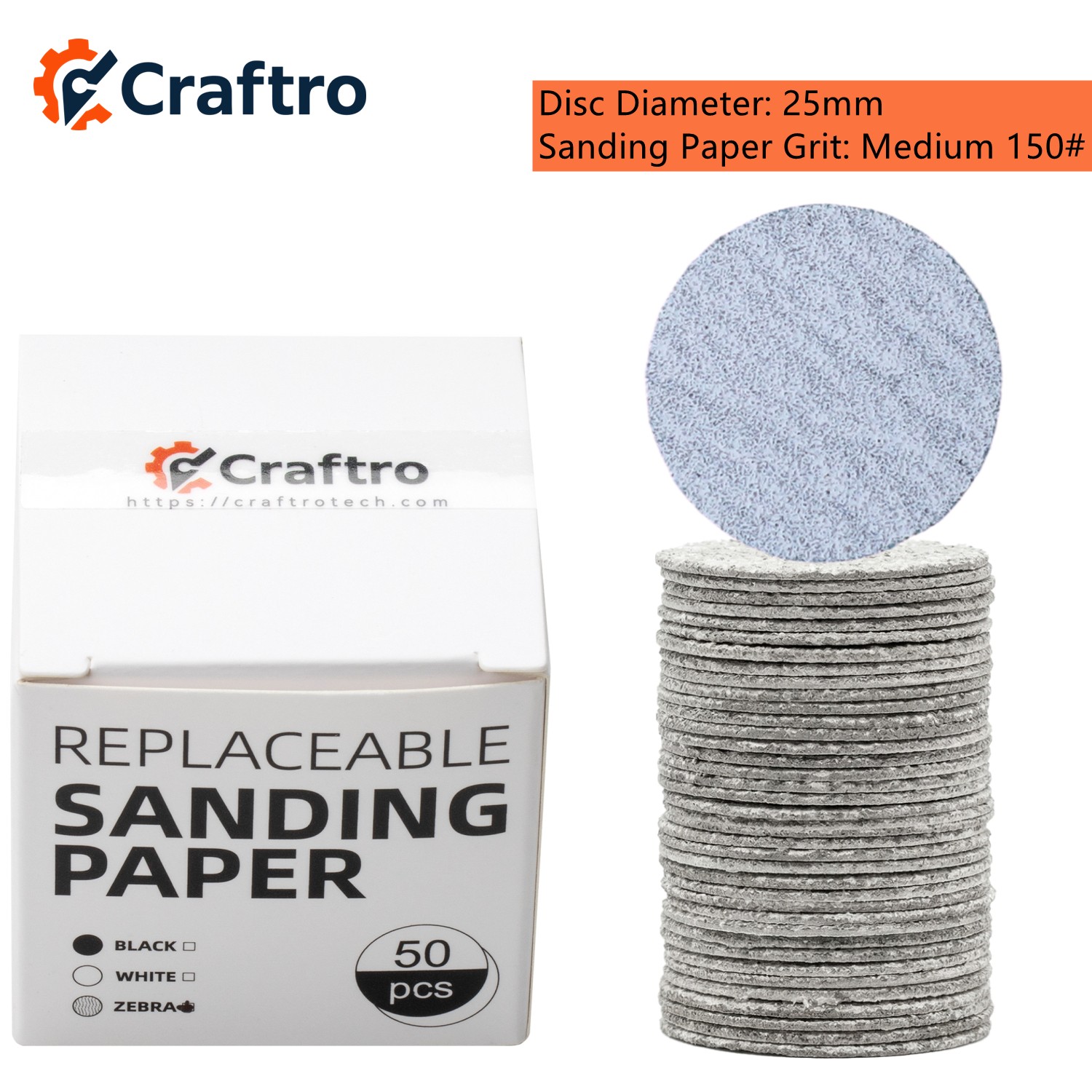 50pcs 25mm Aluminum Oxide Sanding Discs 80-240 Grit w/ Sanding Discs Holder