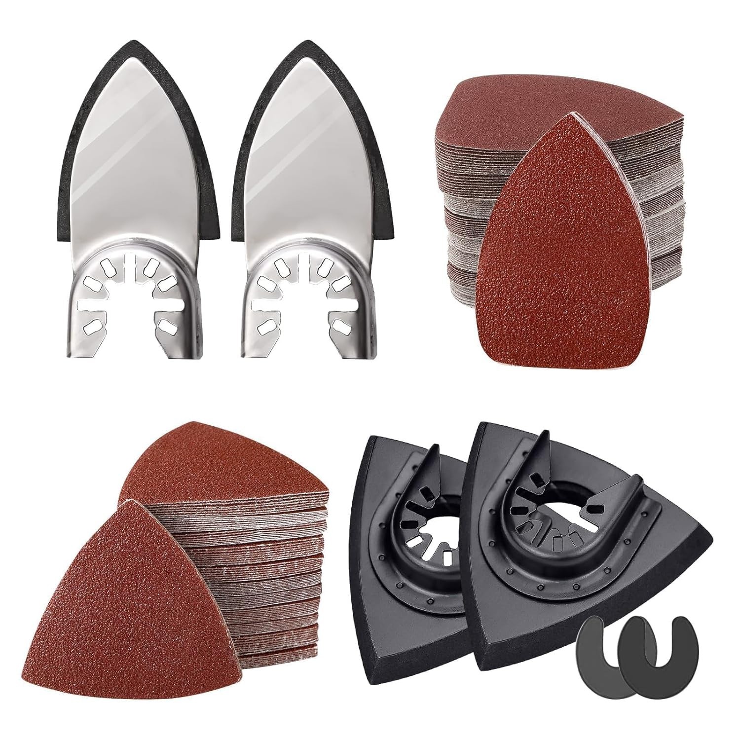 206Pcs Oscillating Tool Detail Sanding Pads Kit 2Pcs Triangle Sanding Pads New