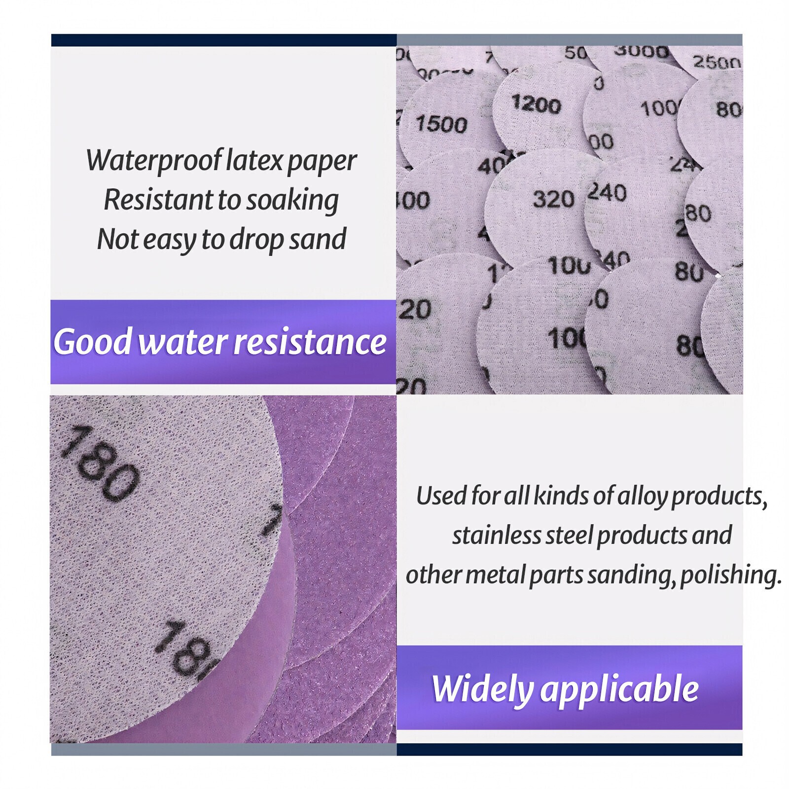50mm Wet & Dry Sanding Discs 2 Inch Sandpaper Hook and Loop Pads 60-10000 Grit