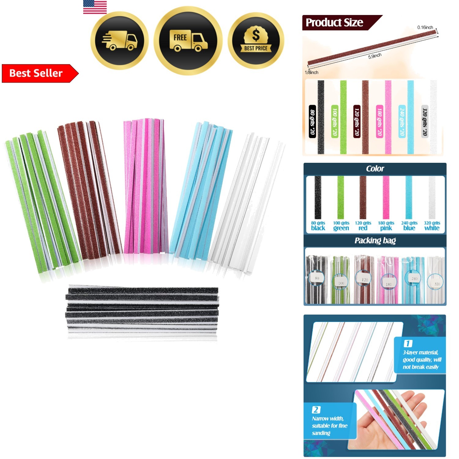 Sanding Twigs 120pcs Abrasive Sanding Sticks for Woodworking Models Crafts