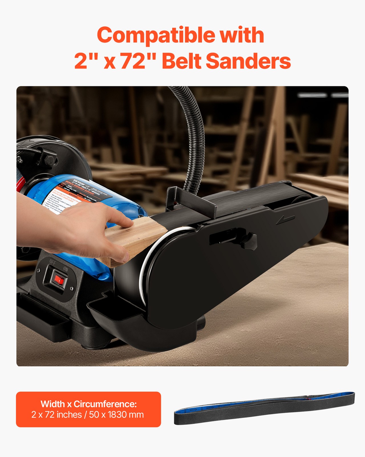 VEVOR Sanding Belts 2″ x 72″ 6PCS Belt Sander Sanding Belts with Assorted Grits
