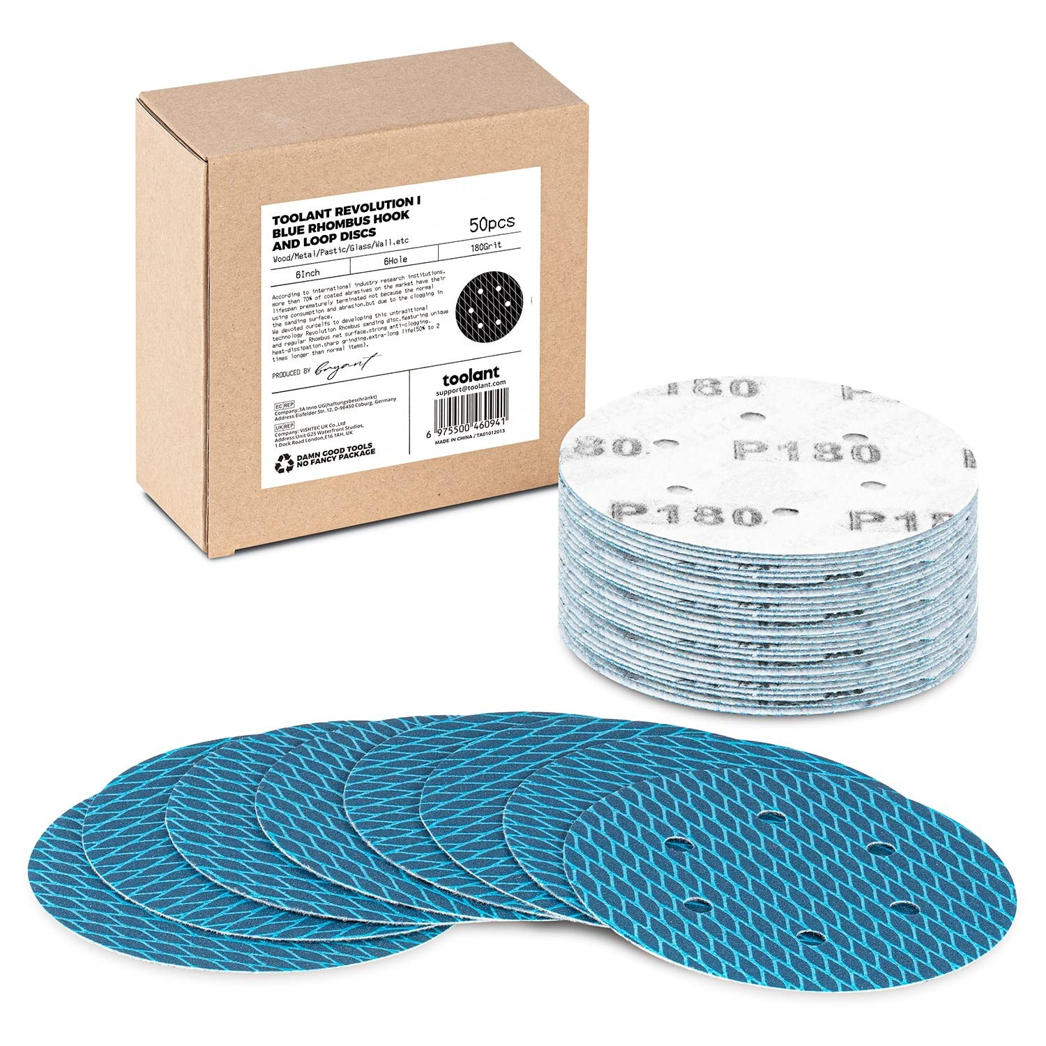 6 Inch 180 Grit Aluminum Oxide Sanding Discs for Exceptional Finishing