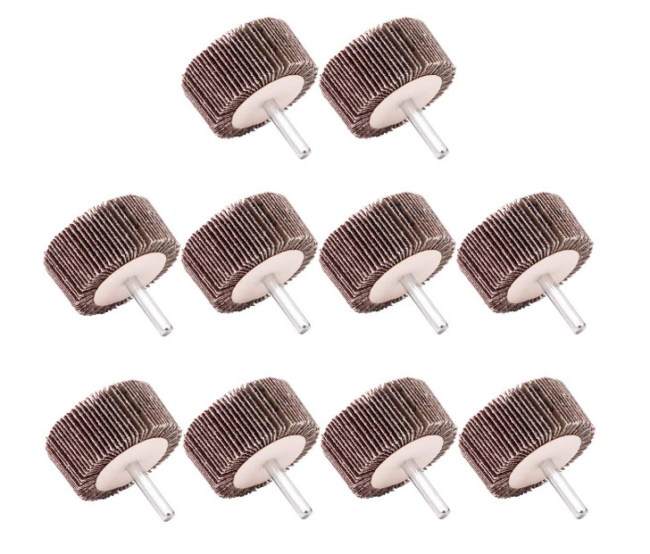 SATC 5PCS 2″x1″x1/4″(50x25x6mm) Shank Mounted Flap Sanding Grinding Wheel P120