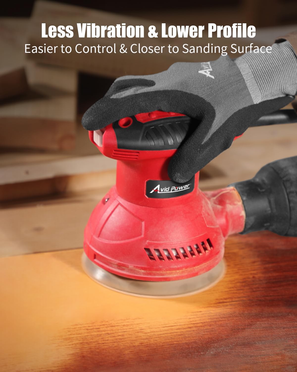 AVID POWER Orbital Sander 3.0 Amp 5 Inch Electric Sander Tool 6 Variable Speeds