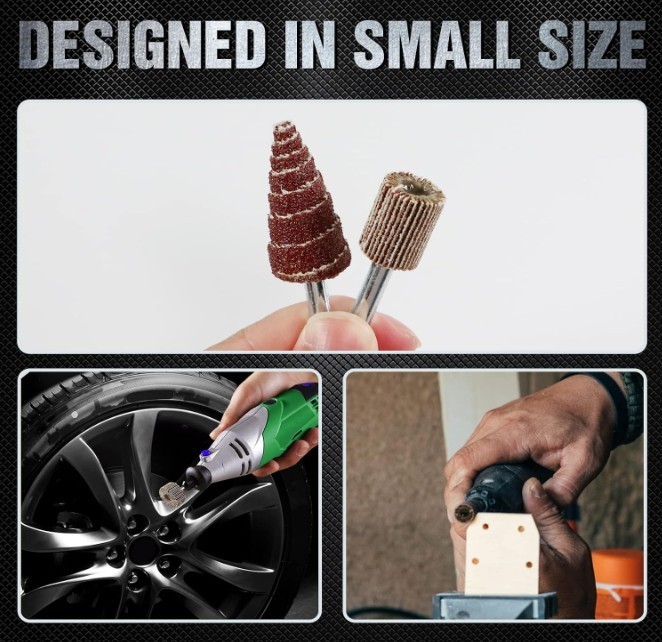 20 Pcs Flap Wheel Sander Set 80 Grit Sanding Wheel for Drill 1/4″ Shank for Meta