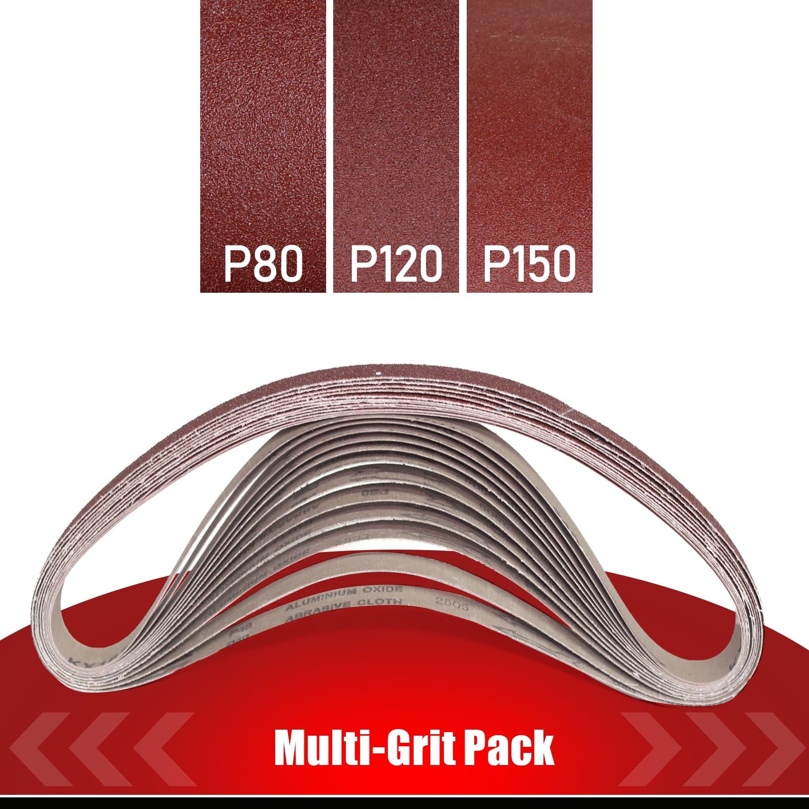 BOSHCRAFT 1 x 42 Inch Belt Sander Sanding Belt, 12 Pack 1 X 42 – 12