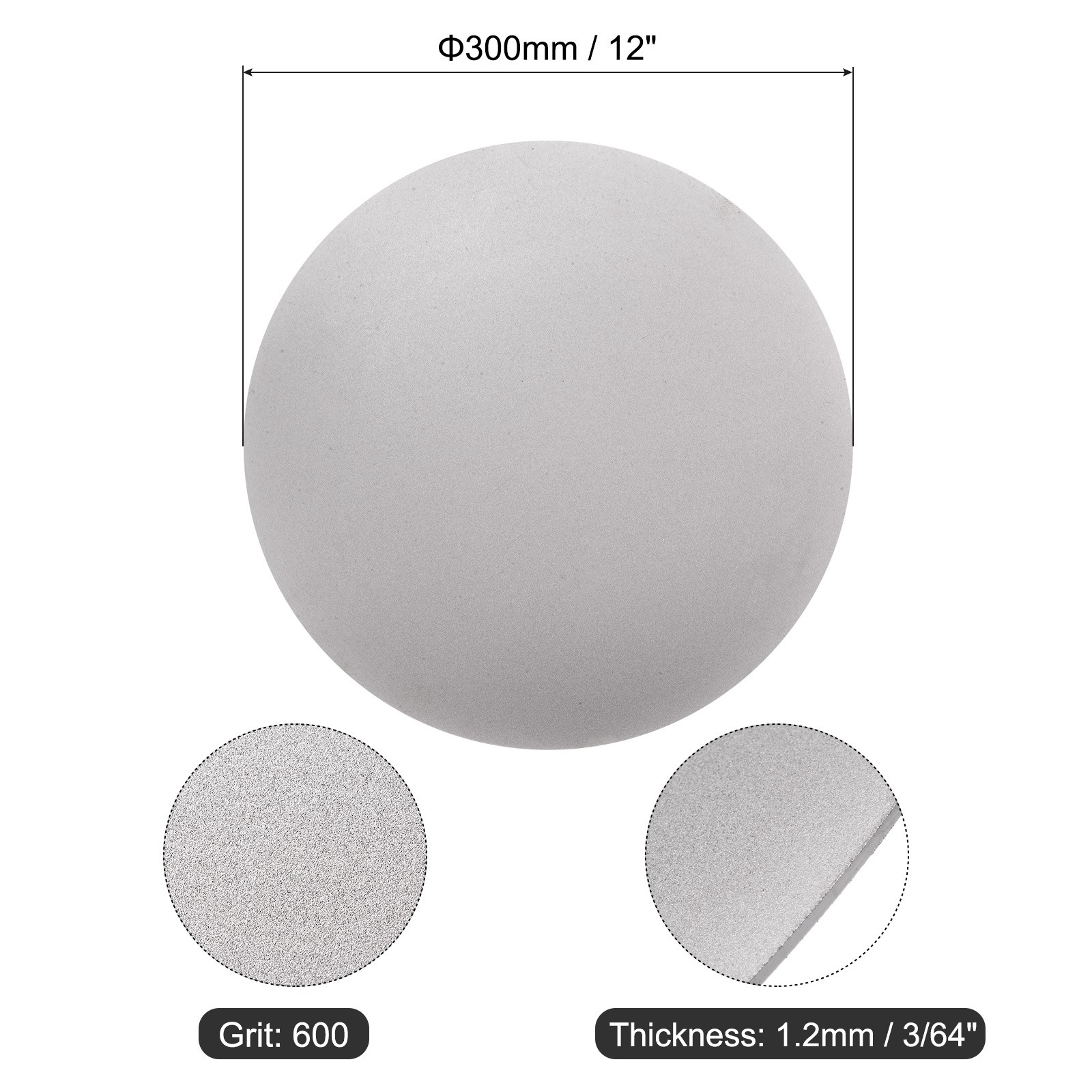 Diamond Sanding Grinding Disc 12″ Grit 600 No Center Hole Flat Lap Wheel Disk
