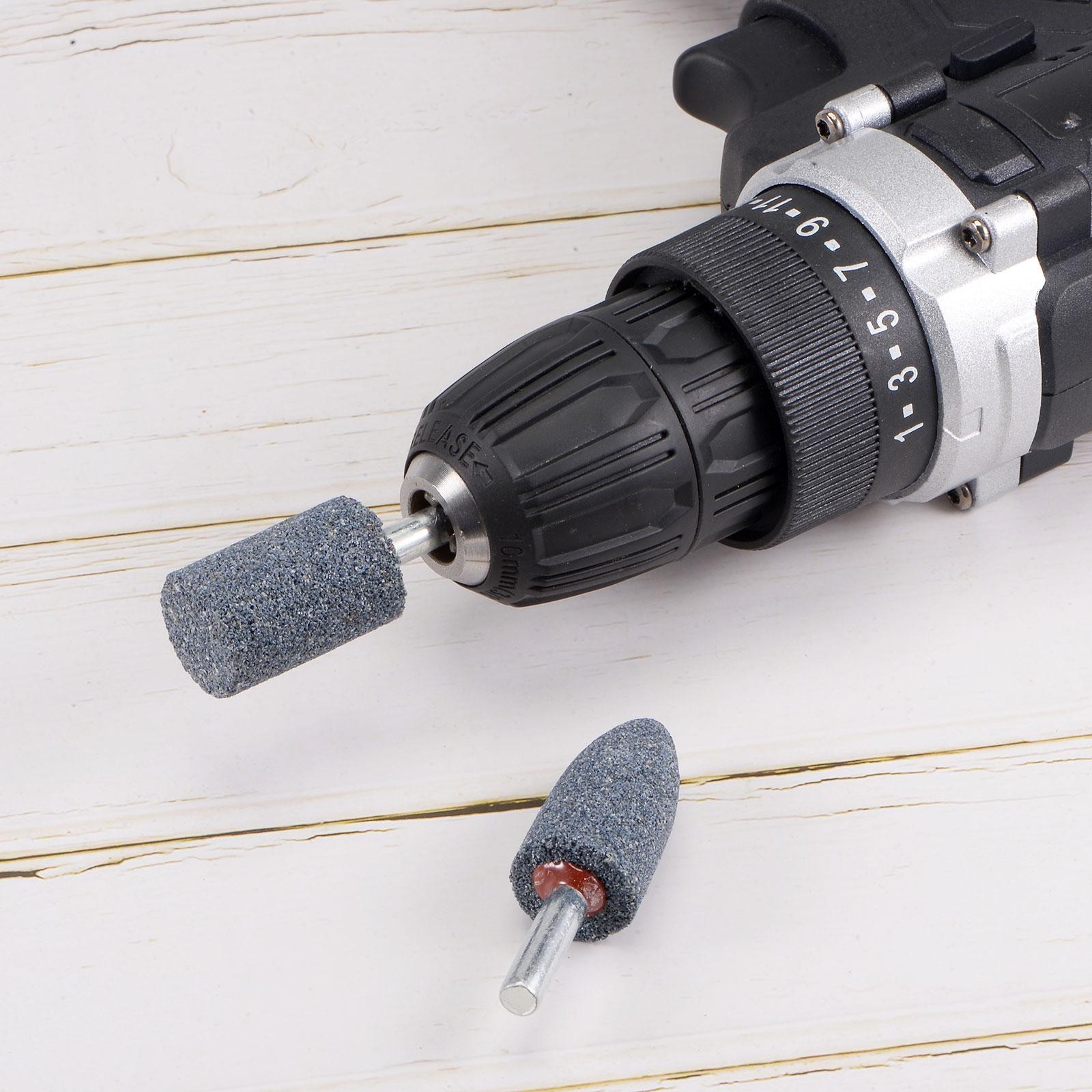 15pcs Abrasive Mounted Stone 1/4″ Shank 1″ Cylindrical Corundum Grinding Head