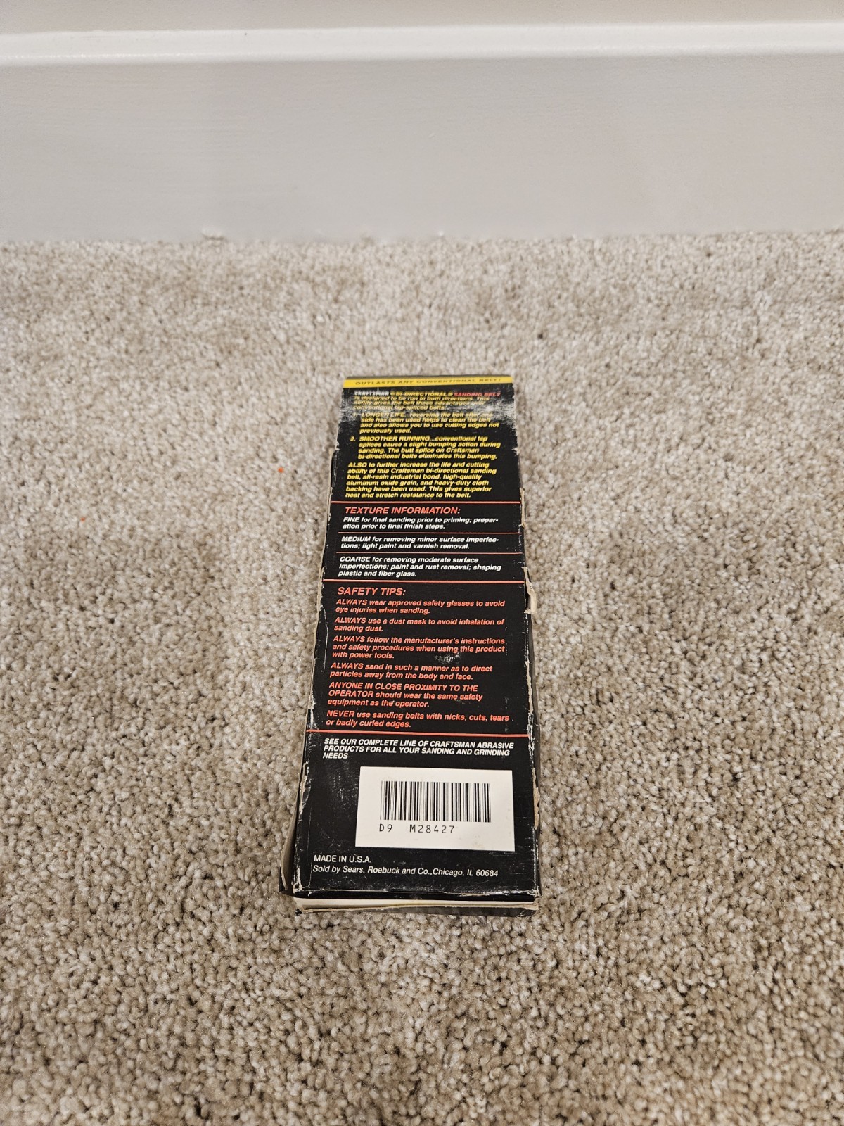 set of two Sears Craftsman 928427 bi-directional sanding belts